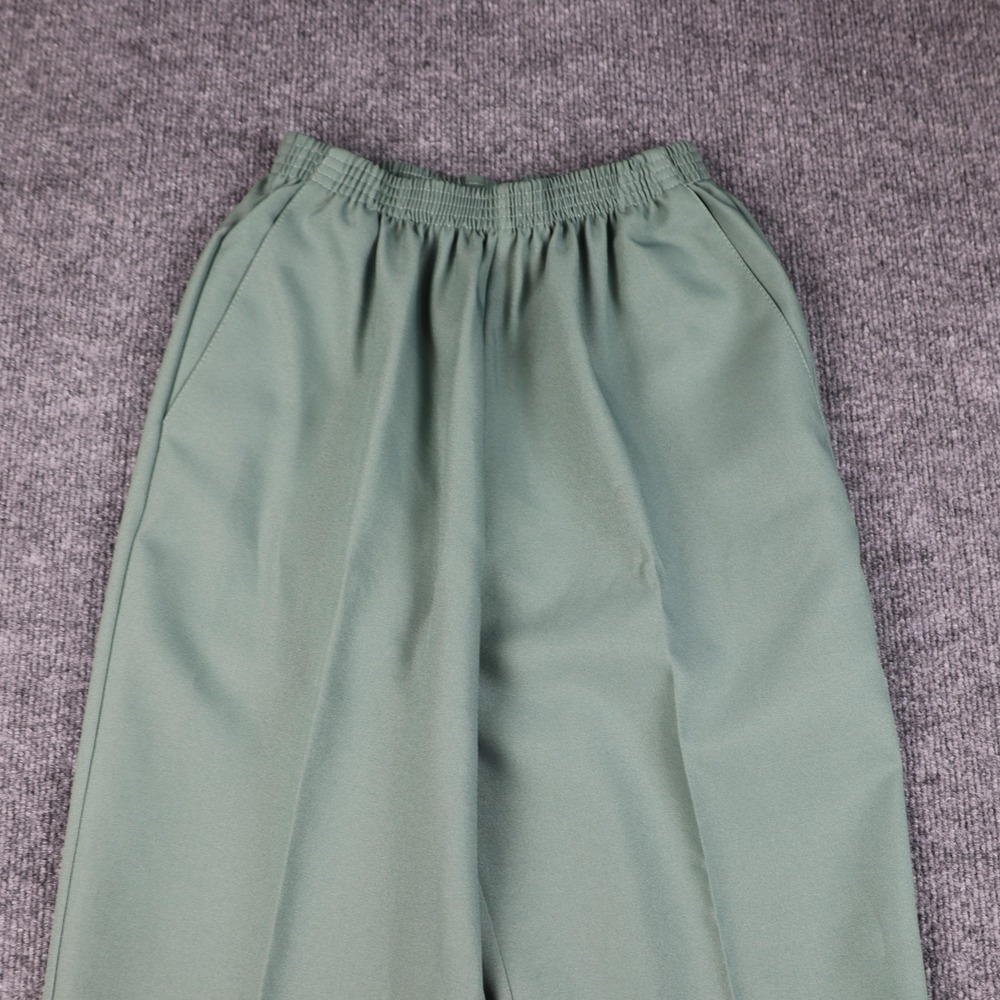 Alfred Dunner Pants Womens 6 Petite Green Elastic Waist Pull On Made USA Pockets - Picture 2 of 8